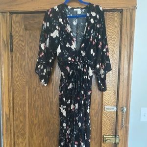 Black cotton Maxi/Kimono dress